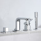 Bathroom faucet lever handle brass handheld shower sink faucet