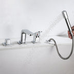 Bathroom faucet lever handle brass handheld shower sink faucet