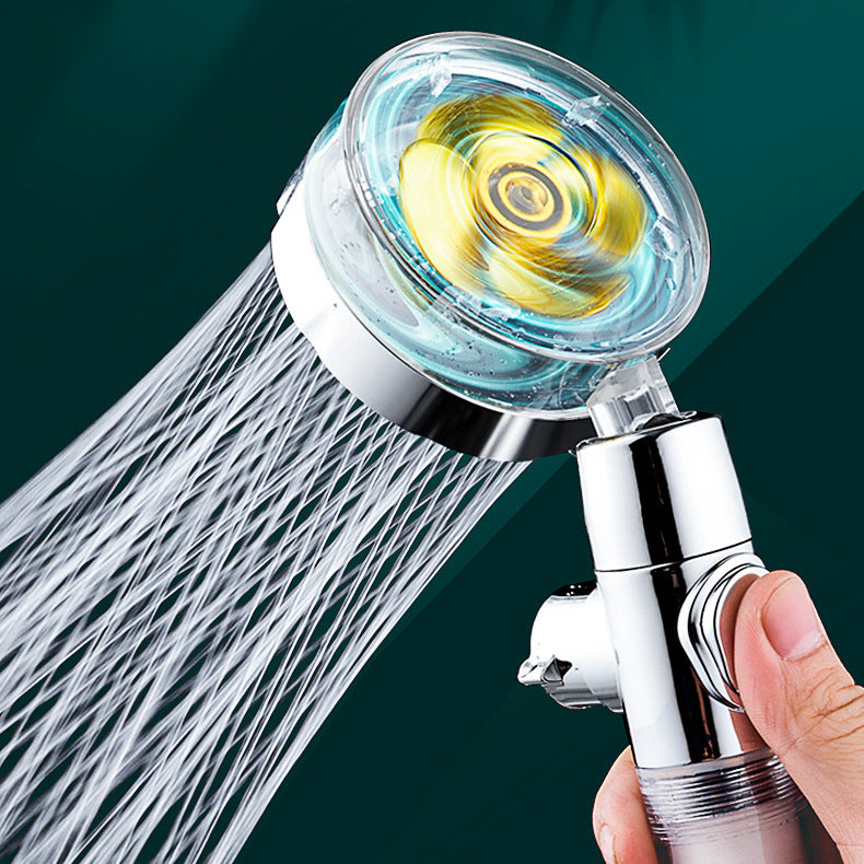 Round shower head adjustable water flow handheld shower head with water filtration