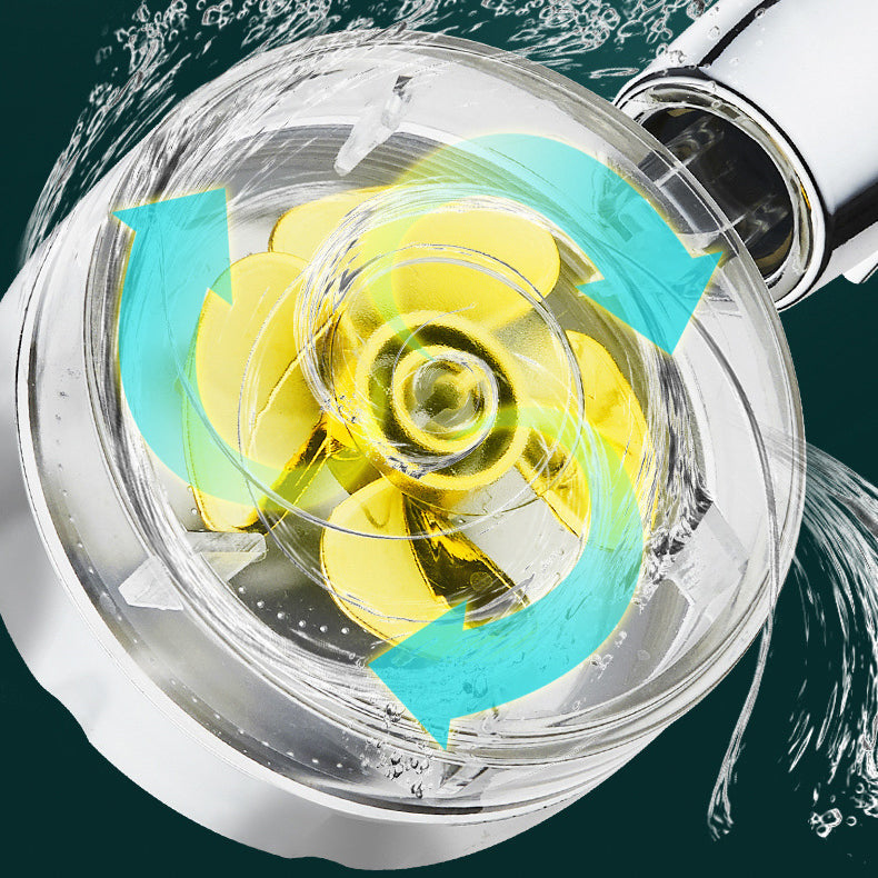 Round shower head adjustable water flow handheld shower head with water filtration
