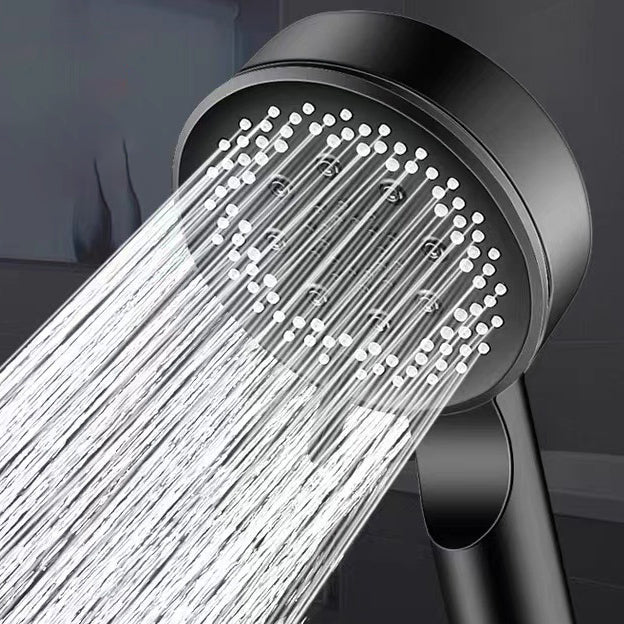 Classic Plastic Shower Head 5 Settings Round Handheld Shower Heads