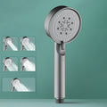 Classic Plastic Shower Head 5 Settings Round Handheld Shower Heads
