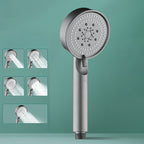 Classic Plastic Shower Head 5 Settings Round Handheld Shower Heads
