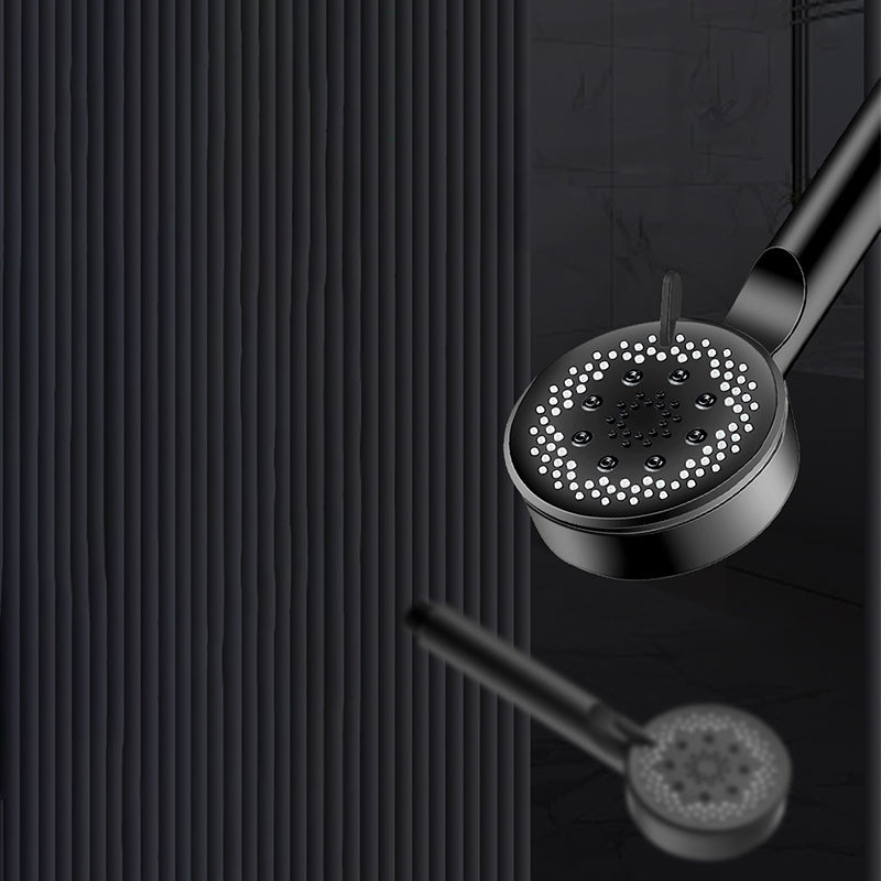 Classic Plastic Shower Head 5 Settings Round Handheld Shower Heads