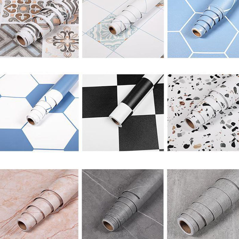 Floor covering Indoor Vinyl Ceramic Geometric Pattern Peel and Stick Flooring Vinyl