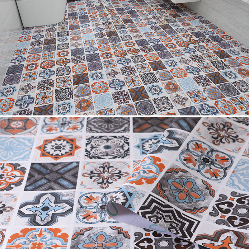 Modern vinyl floor planks for peeling and sticking Geometrically printed PVC flooring