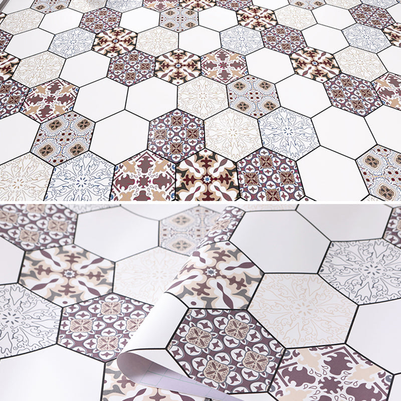 Modern vinyl floor planks for peeling and sticking Geometrically printed PVC flooring
