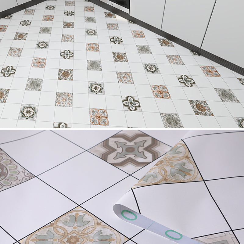 Modern vinyl floor planks for peeling and sticking Geometrically printed PVC flooring