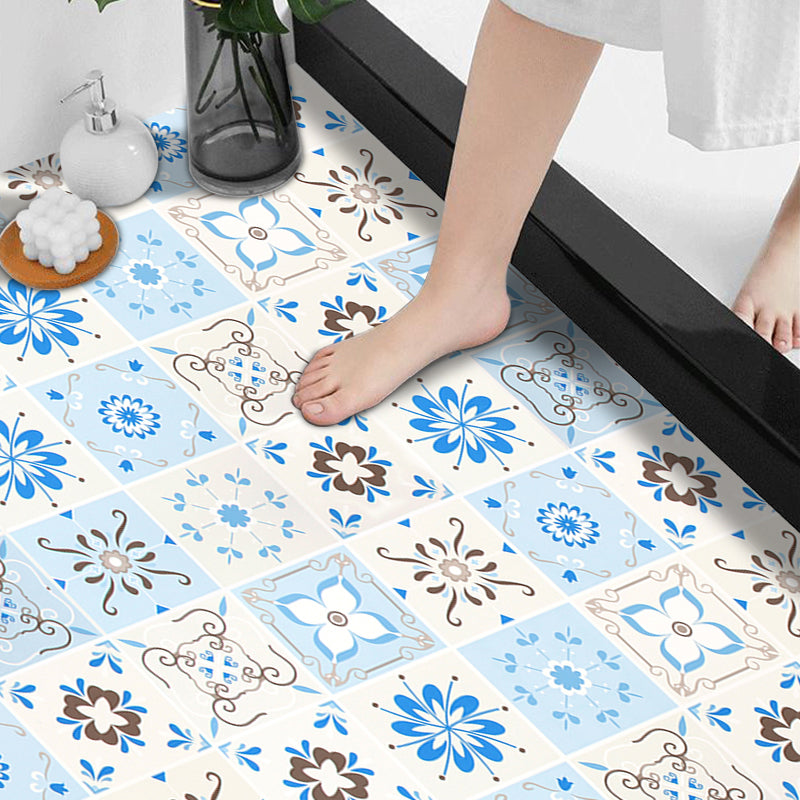 Modern Vinyl Floor Planks Grid Pattern Peel and Stick Vinyl Plank Flooring