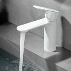 Bathroom Sink Faucet Lever Handle Brass Monochrome Bathroom Faucet