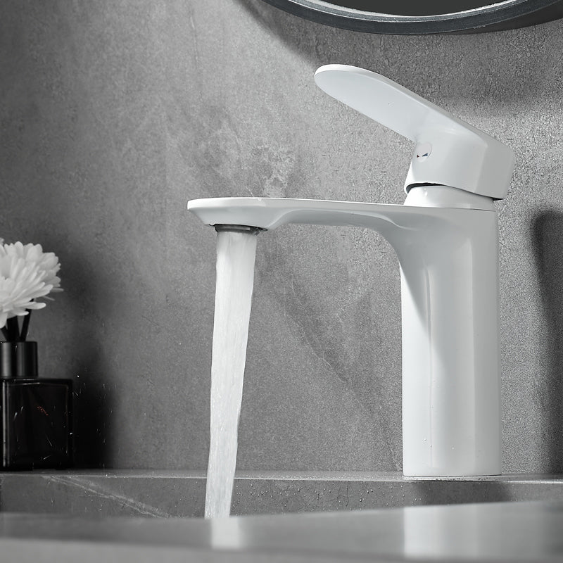 Bathroom Sink Faucet Lever Handle Brass Monochrome Bathroom Faucet