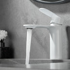 Bathroom Sink Faucet Lever Handle Brass Monochrome Bathroom Faucet