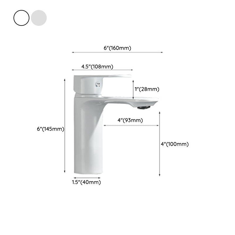 Bathroom Sink Faucet Lever Handle Brass Monochrome Bathroom Faucet