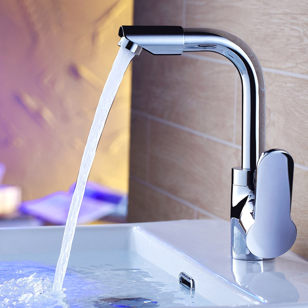 Modern Bathroom Faucet Brass Lever Handle Washroom Bathtub Faucet