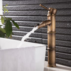 Farmhouse-style vessel sink bathroom faucet round brass faucet