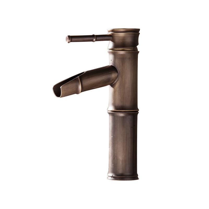 Farmhouse-style vessel sink bathroom faucet round brass faucet