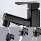 Bathroom faucet with pull-out lever handle Single hole basin mixer