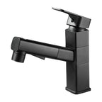 Bathroom faucet with pull-out lever handle Single hole basin mixer