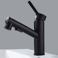 Bathroom faucet with pull-out lever handle Single hole basin mixer