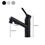 Bathroom faucet with pull-out lever handle Single hole basin mixer
