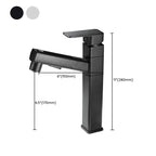 Bathroom faucet with pull-out lever handle Single hole basin mixer