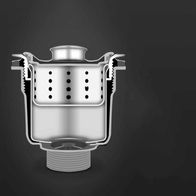 Stainless Steel Round Sink in Black Single Basin Undermount Sink with Basket Strainer