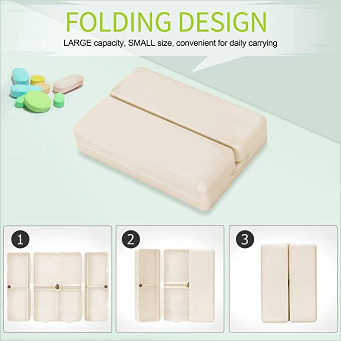 Daily Pill Organizer – Portable 7-Compartment Box with Secure Magnetic Closure (3 Pieces)