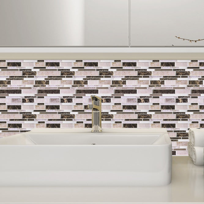 Modern Peel and Stick Wall Tile PVC Offset Joint Peel and Stick Wall Tile