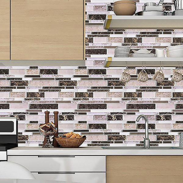 Modern Peel and Stick Wall Tile PVC Offset Joint Peel and Stick Wall Tile