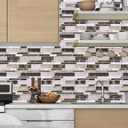 Modern Peel and Stick Wall Tile PVC Offset Joint Peel and Stick Wall Tile