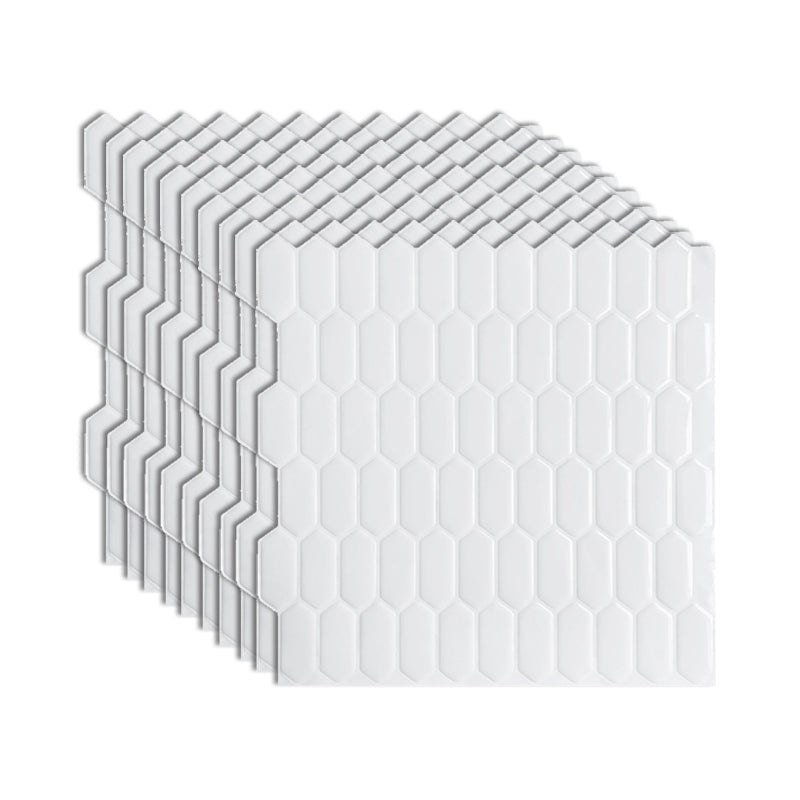 Modern Peel & Stick Field Tile PVC Hexagon Mosaic Tile Peel and Stick Back Wall