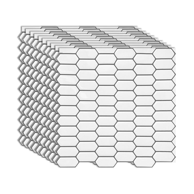 Modern Peel & Stick Field Tile PVC Hexagon Mosaic Tile Peel and Stick Back Wall