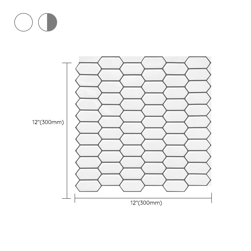 Modern Peel & Stick Field Tile PVC Hexagon Mosaic Tile Peel and Stick Back Wall