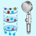 Modern handheld shower stainless steel adjustable shower head water-saving shower combo