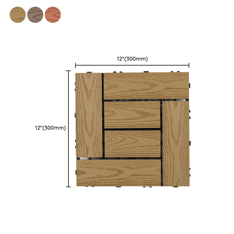 30 cm x 30 cm Square PVC Terrace Tiles Snap Installation Outdoor Floor Tiles