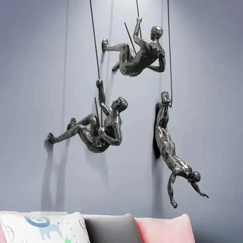Climbing Man Wall Art Set of 3