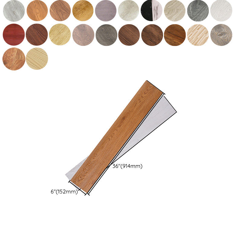 Smooth PVC Flooring Peel and Stick Wood Look Rectangular Vinyl Flooring