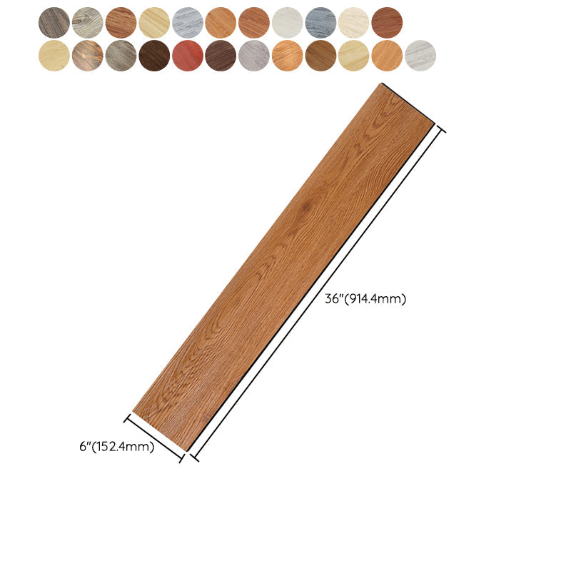 PVC Flooring Peel and Stick Smooth Wood Look Rectangular Vinyl Floor