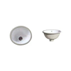 Modern Under-mount Sink Oval Porcelain with Pop-Up Drain Sink