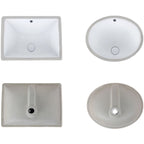 Modern Under-Mount Sink Oval Porcelain with Pop-Up Drain Sink