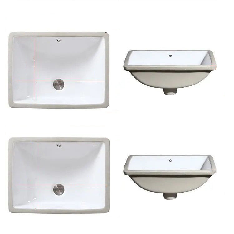 Modern Under-mount Sink Oval Porcelain with Pop-Up Drain Sink