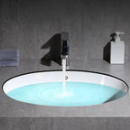 Modern Under-Mount Sink Oval Porcelain with Pop-Up Drain Sink