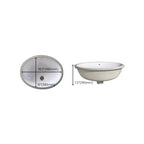 Modern Under-Mount Sink Oval Porcelain with Pop-Up Drain Sink