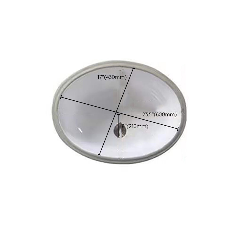 Modern Under-mount Sink Oval Porcelain with Pop-Up Drain Sink