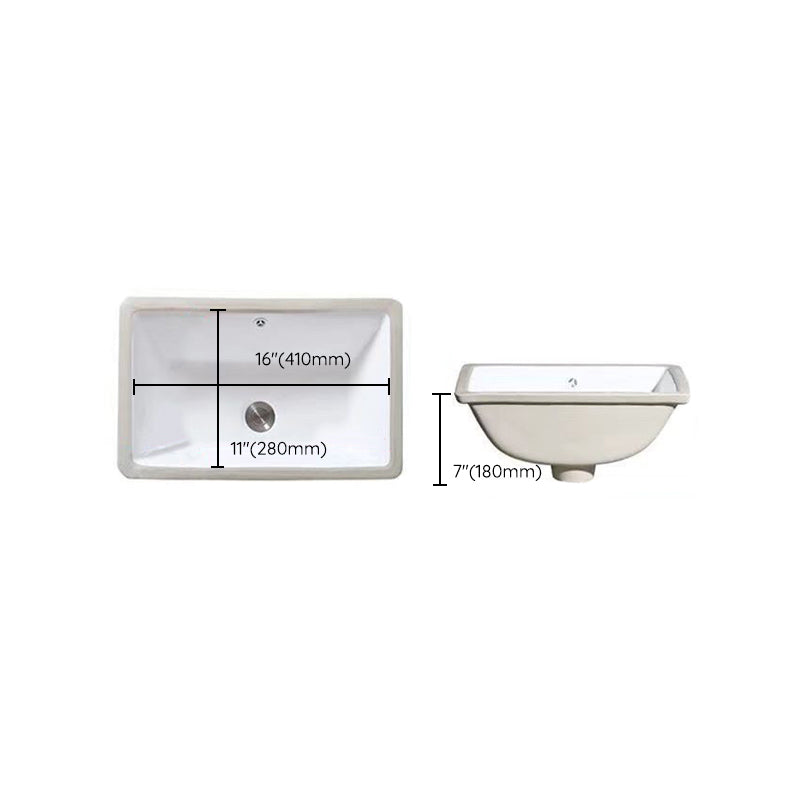Modern Under-mount Sink Oval Porcelain with Pop-Up Drain Sink