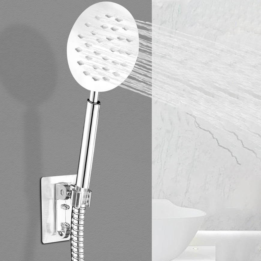 Round Shower Head Stainless Steel 3 Sprays Wall Mounted Hand Shower