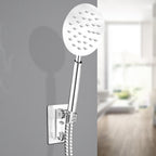 Round Shower Head Stainless Steel 3 Sprays Wall Mounted Hand Shower