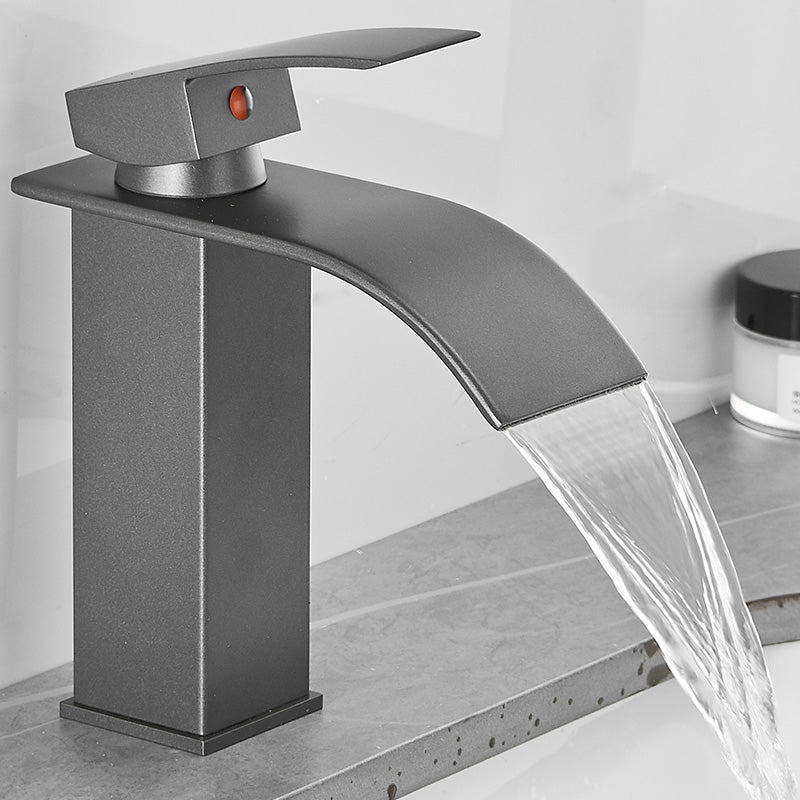 Modern Bathtub Faucet Waterfall Spout Lever Handle Brass Sink Faucet