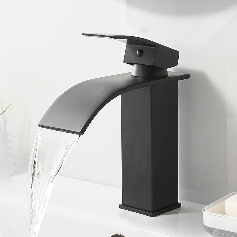Modern Bathtub Faucet Waterfall Spout Lever Handle Brass Sink Faucet