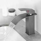 Modern Bathtub Faucet Waterfall Spout Lever Handle Brass Sink Faucet